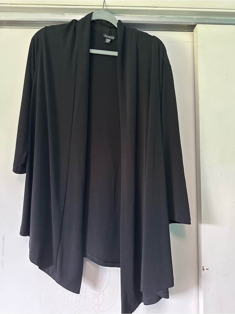 George Black Open-Front Draped Cardigan